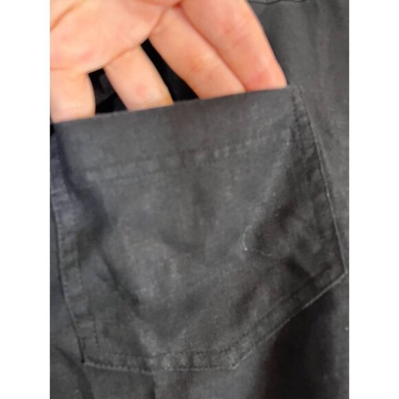 Coldwater Creek Linen Pant 16 Black Belted Neutral Classic Chic Preppy - Picture 5 of 12